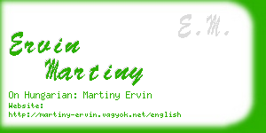 ervin martiny business card